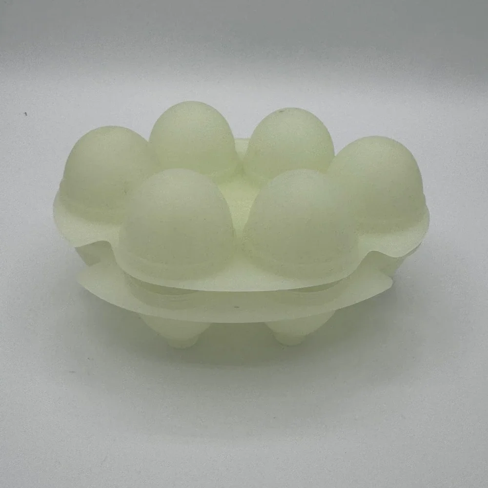 Vintage Jell-O Jigglers Egg Mold Translucent White Plastic 6 Cavity Kitchen Tool